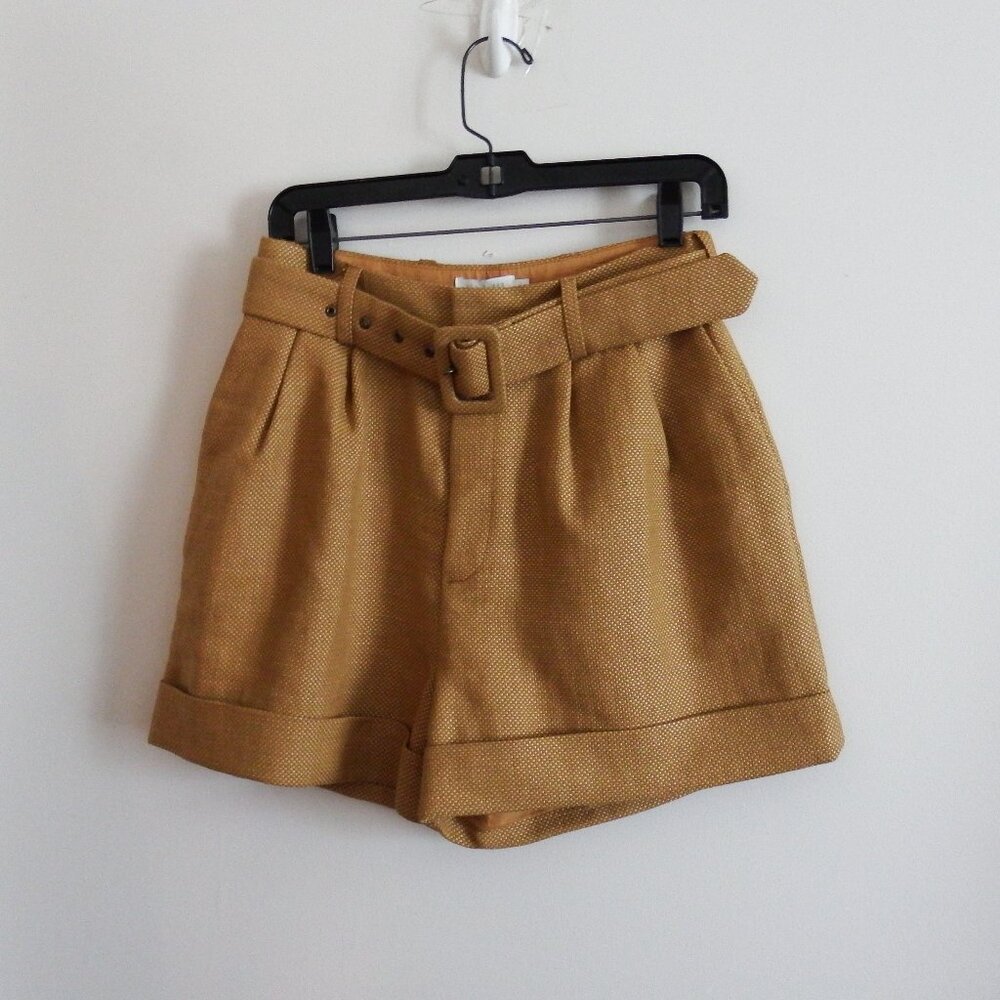 NWT Ted Baker Womens Tan Hi-Waisted Shorts 2 TB/6 US#